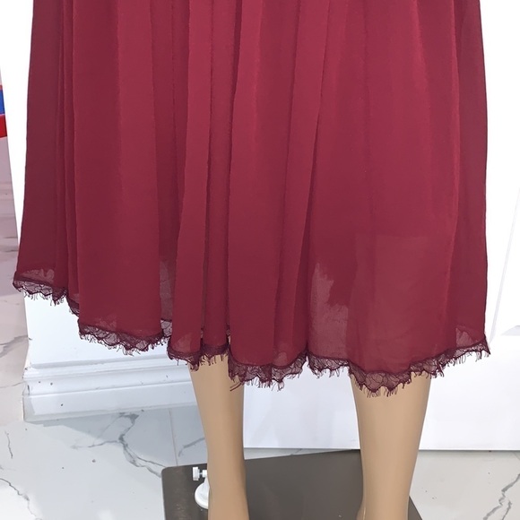 DRESS the population Burgundy Red One Shoulder bridesmaid midi dress size Small - Picture 7 of 15